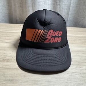 Vintage Cobra Cap Mens Trucker Black Mesh Auto Zone Logo Adjustable Snapback Cap